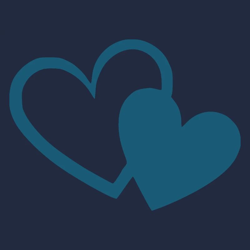 blue heart 2 hearts gift