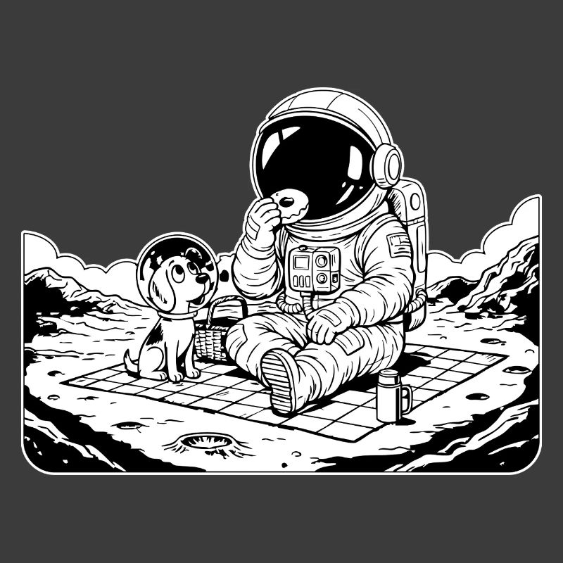 Astronauten-Picknick-Donut-Hund