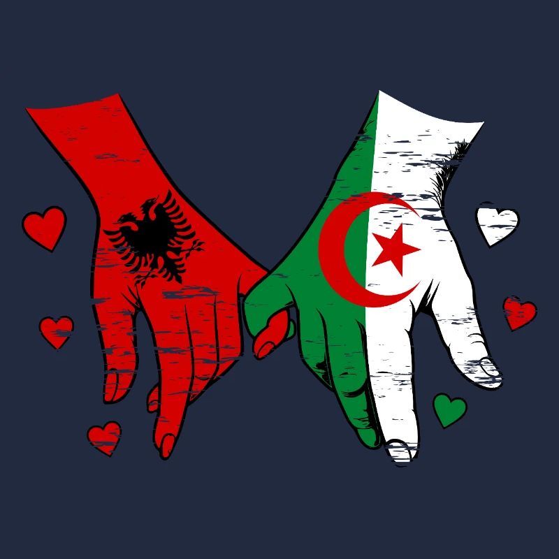 Drapeau de l’Algérie tenant la main utilisé
