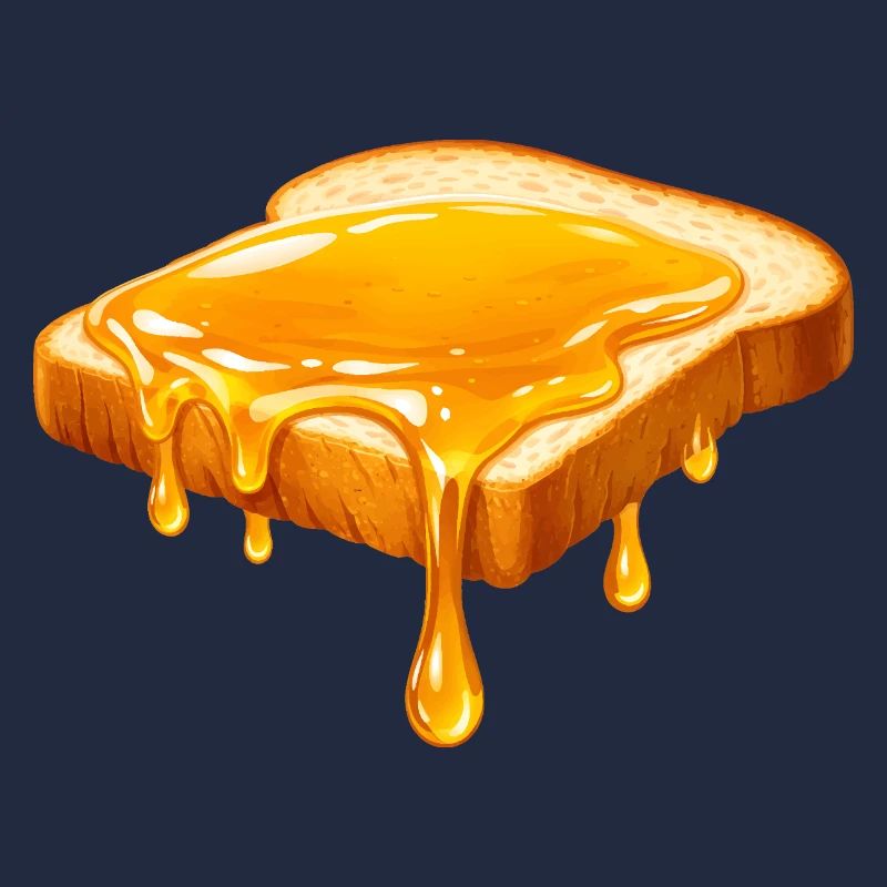 Illustration Honey on White Bread