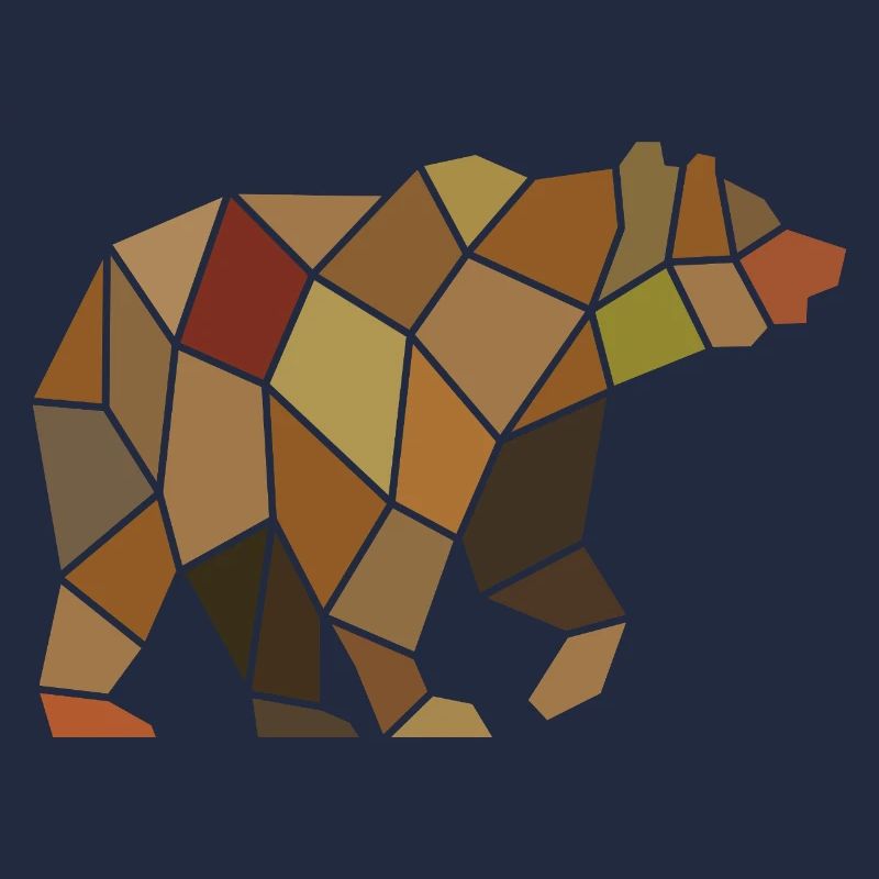 Geometric Bear from Mosaic Polygon
