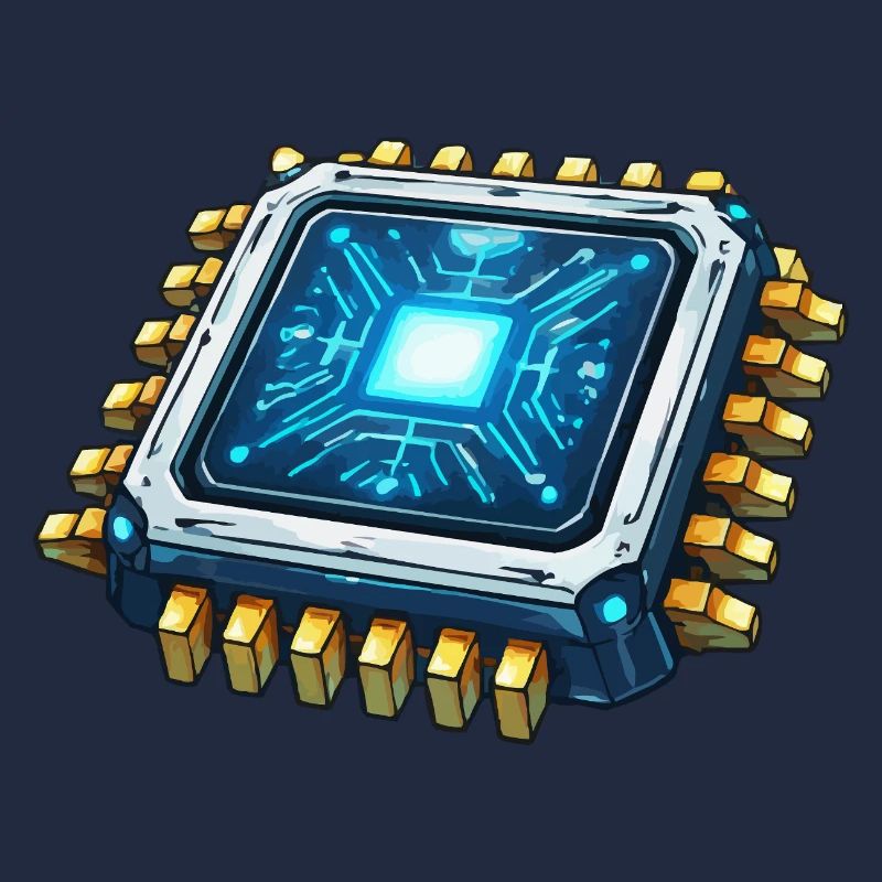 Leuchtender Mikrochip Digitalkern