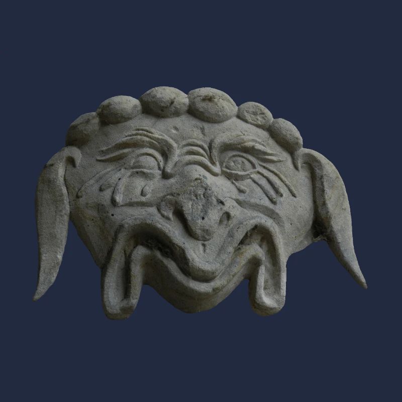 grinsende Steinmaske