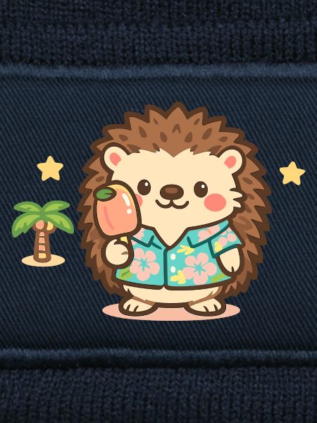 Kawaii Igel im Hawaii-Hemd