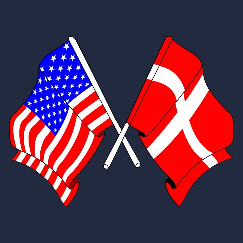 Drapeau des États-Unis et drapeau du Danemark