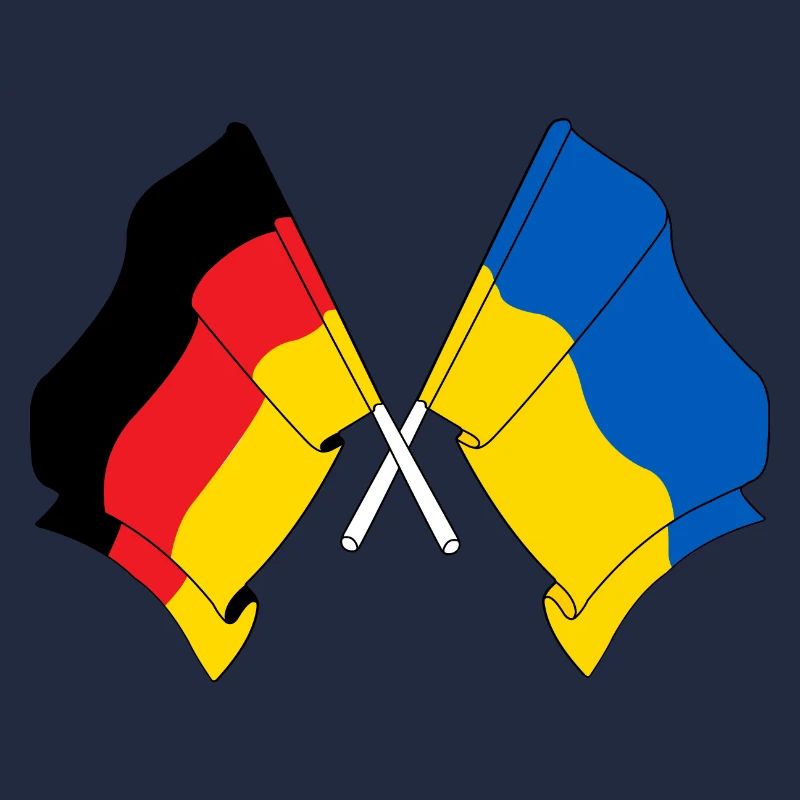 Drapeau de l’Allemagne et drapeau de l’Ukraine
