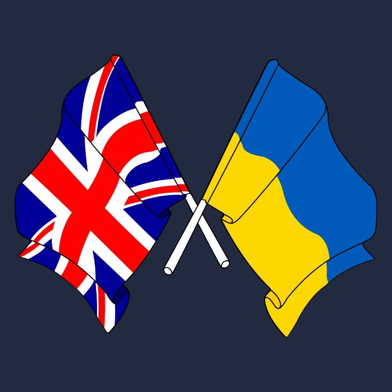 Drapeau de l’Angleterre et drapeau de l’Ukraine