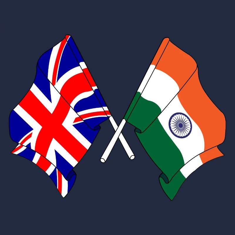 Drapeau de l’Angleterre et drapeau de l’Inde