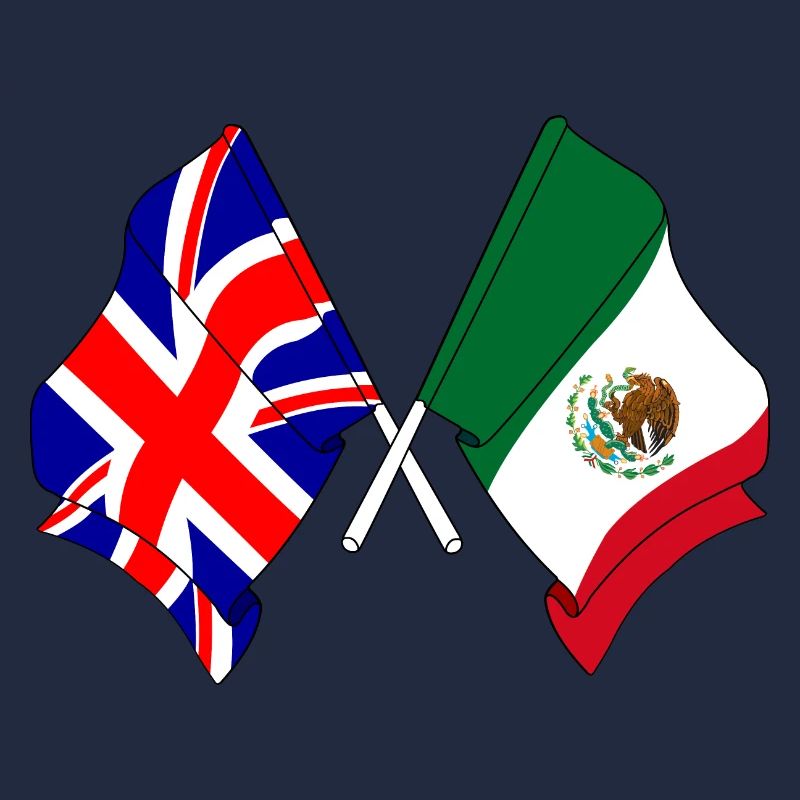 Drapeau de l’Angleterre, drapeau du Mexique