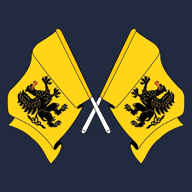 Two flags Pomeranian