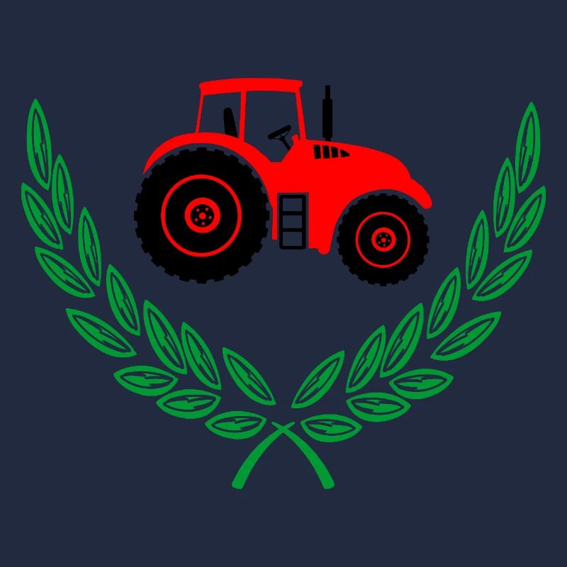 Red Tractor in Laurel Wreath