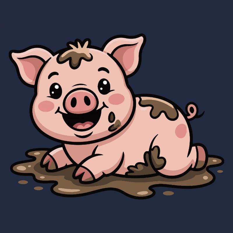Schweinchen im Schlamm Niedlich