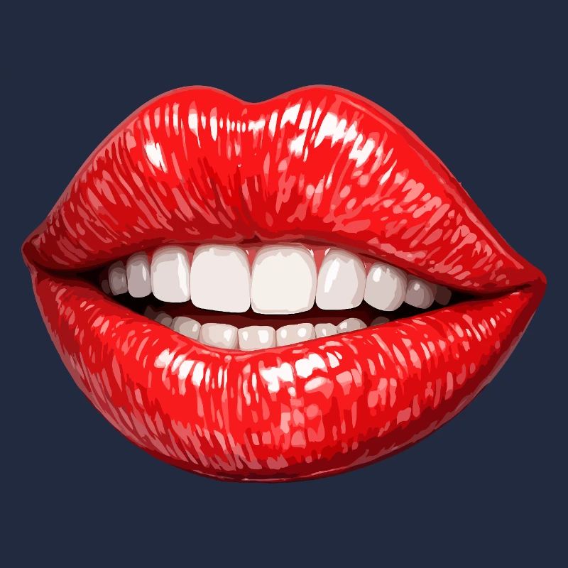 Bright Red Lips Smile