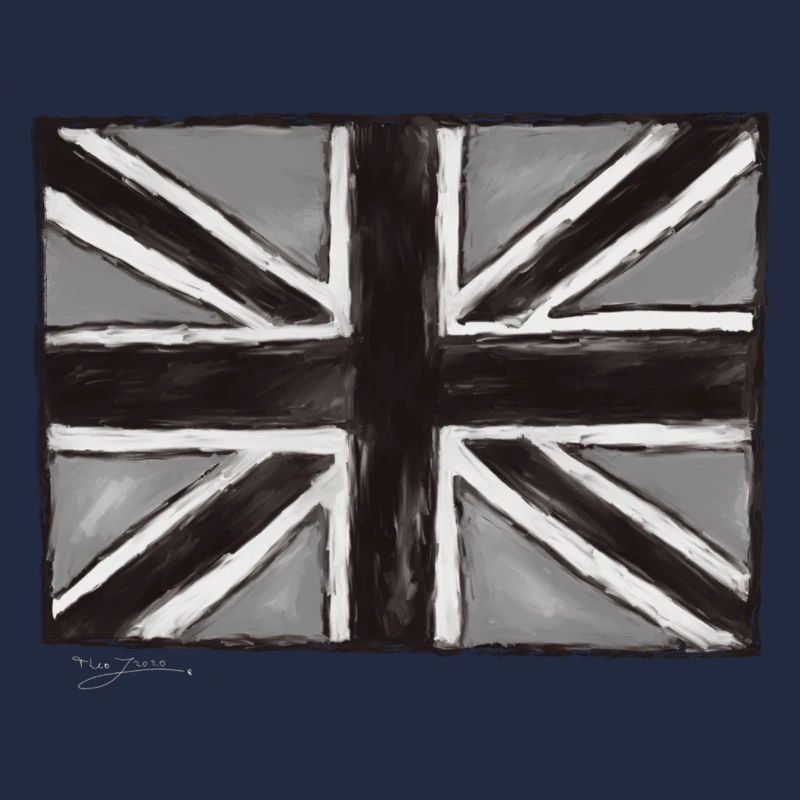 Grau Gemaltes Union Jack Kunst