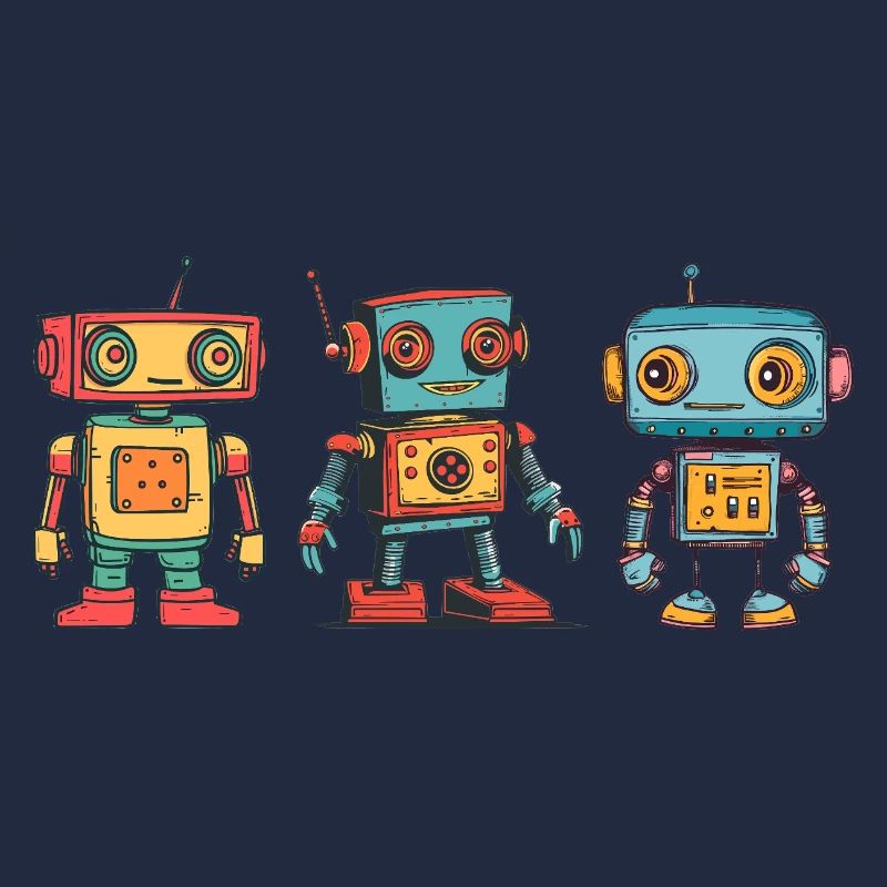 Nostalgic Retro Robot Illustration
