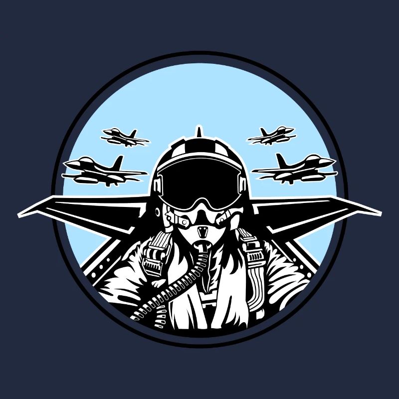 Jet Pilot / Kampfpilot 01_weiß Schwarz