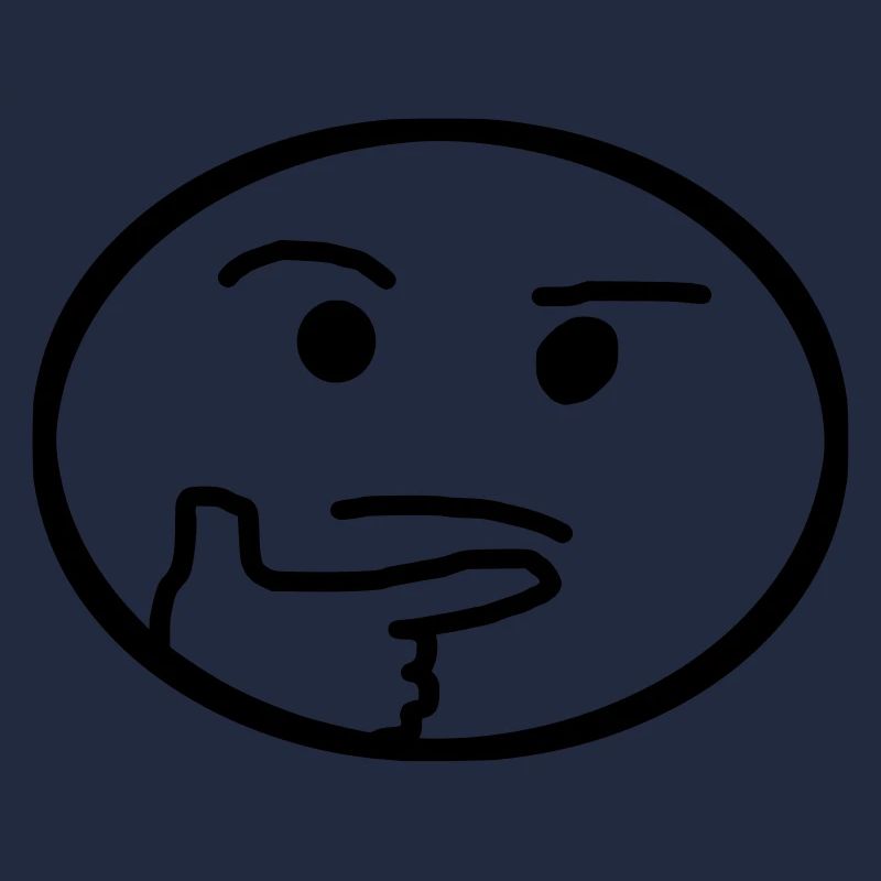 , emoji, réfléchi