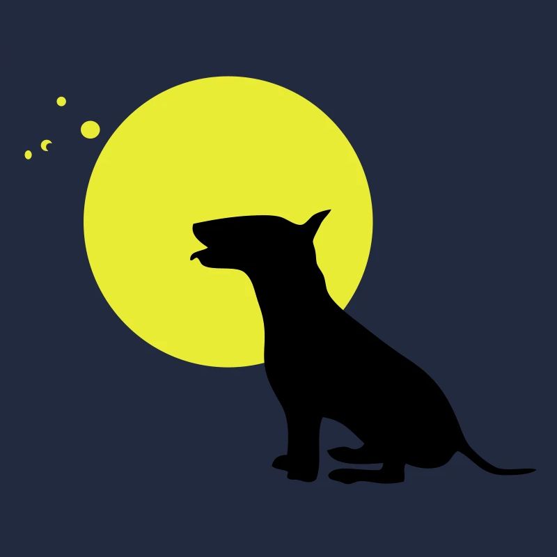 Mondsilhouette Hundedesign