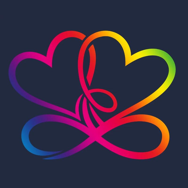 Two Hearts Rainbow Infinity Love CSD LGBT