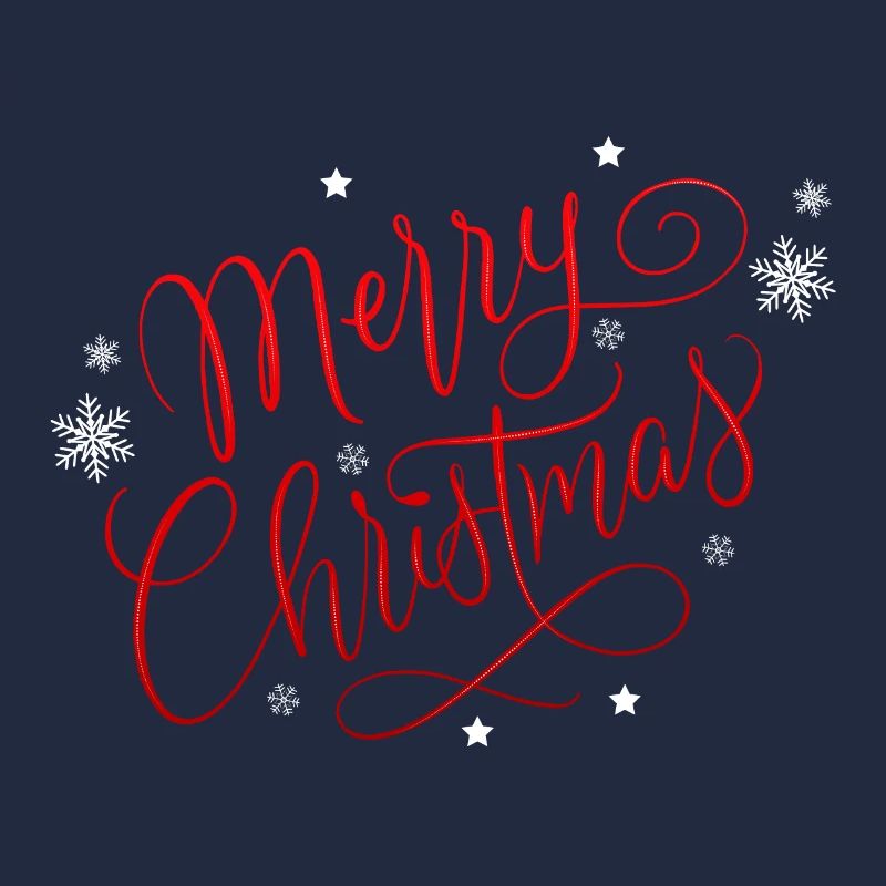 Merry Christmas mit Schneeflocken