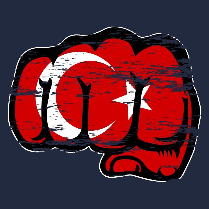 Poing de main drapeau turc utilisé