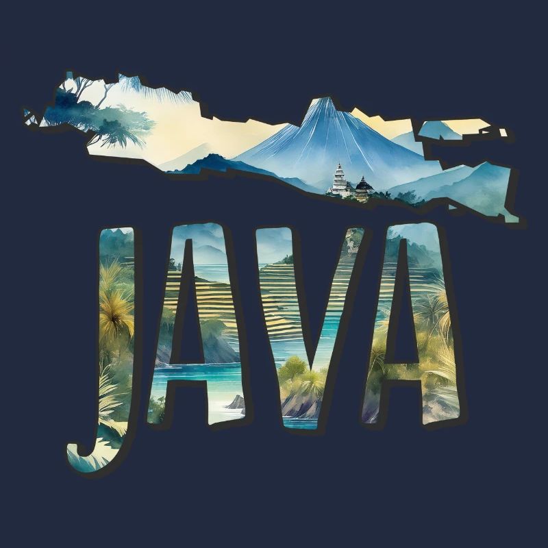 Carte aquarelle Java