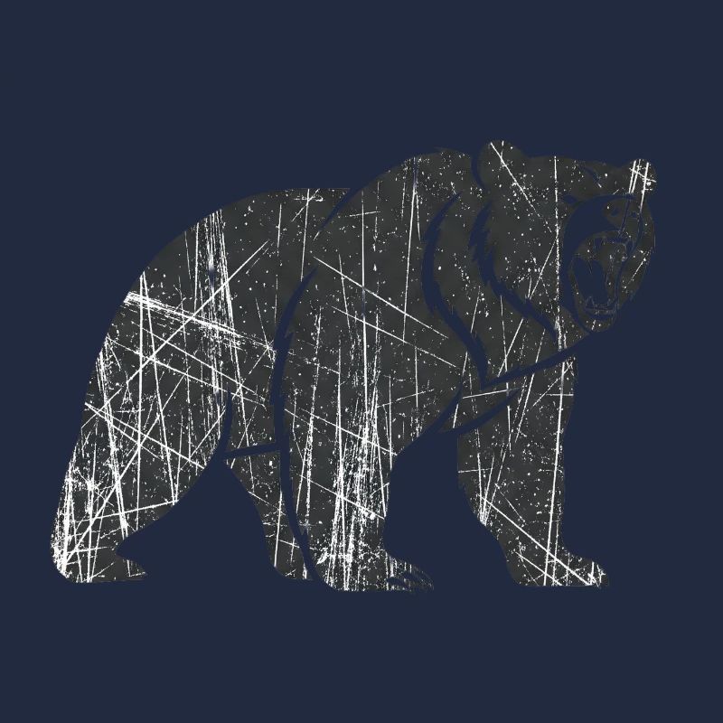 Abstract bear with line patterns