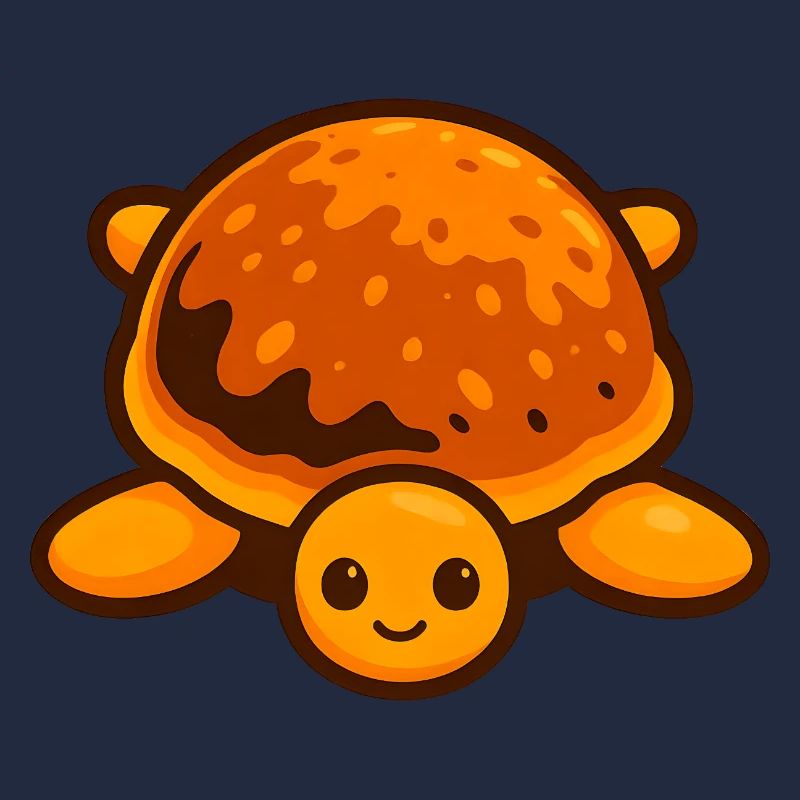 Whimsical Turtle Pancake Style with Bright Shell