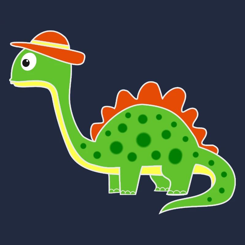 Dino mignon avec chapeau