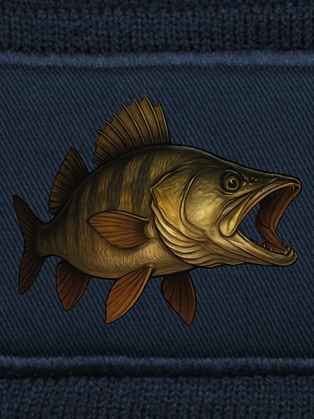 Detaillierter Zander Fisch Kunstwerk