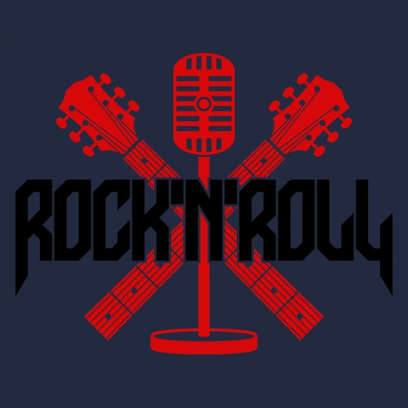 Rock 'N' Roll Microphone and Guitars