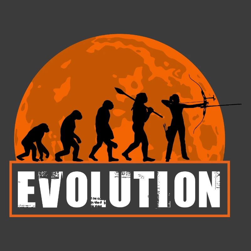 Archery Evolution Hunter Silhouette Retro Vintage