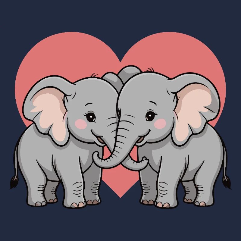 Elefant Paar Herz