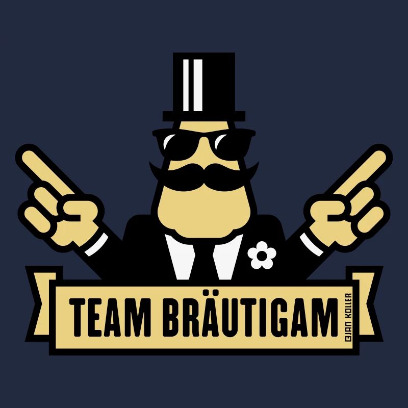 Team Bräutigam Handzeichen (Polterabend JGA / 3C)