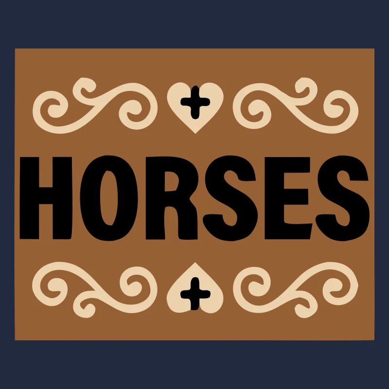Horses Lettering Retro Riding