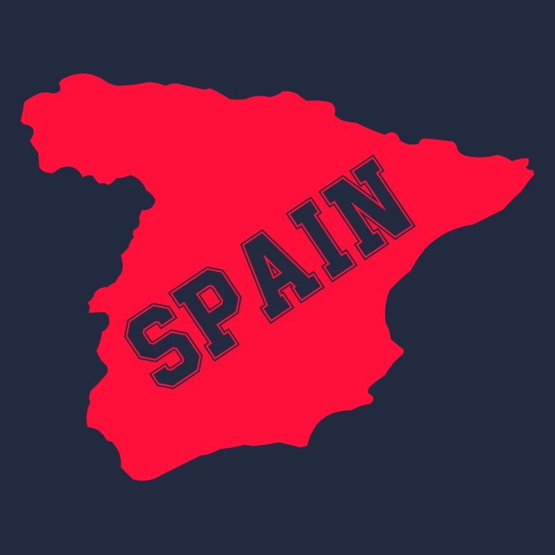 Spain silhouette with diagonal SPAIN