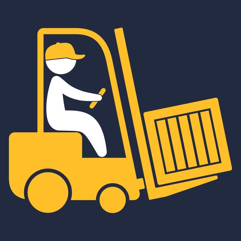 A Forklift Transporting A Box
