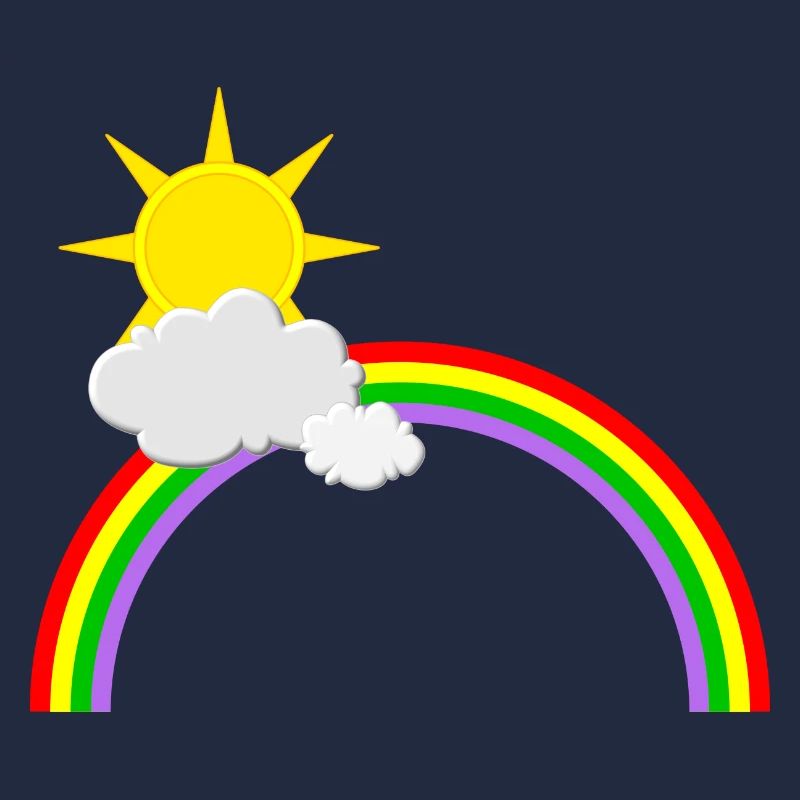 Regenbogen, Sonne, Wolken