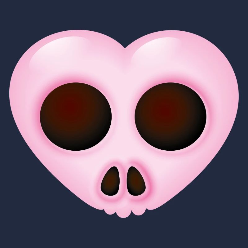 Smiley Heart Skull