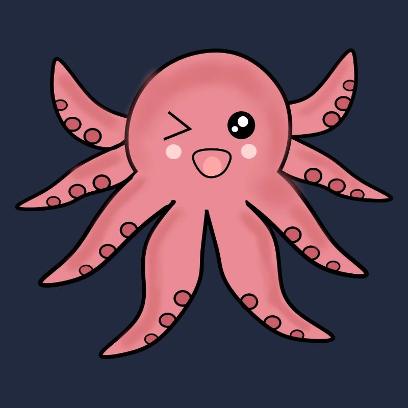 Kawaii Tiere Oktopus