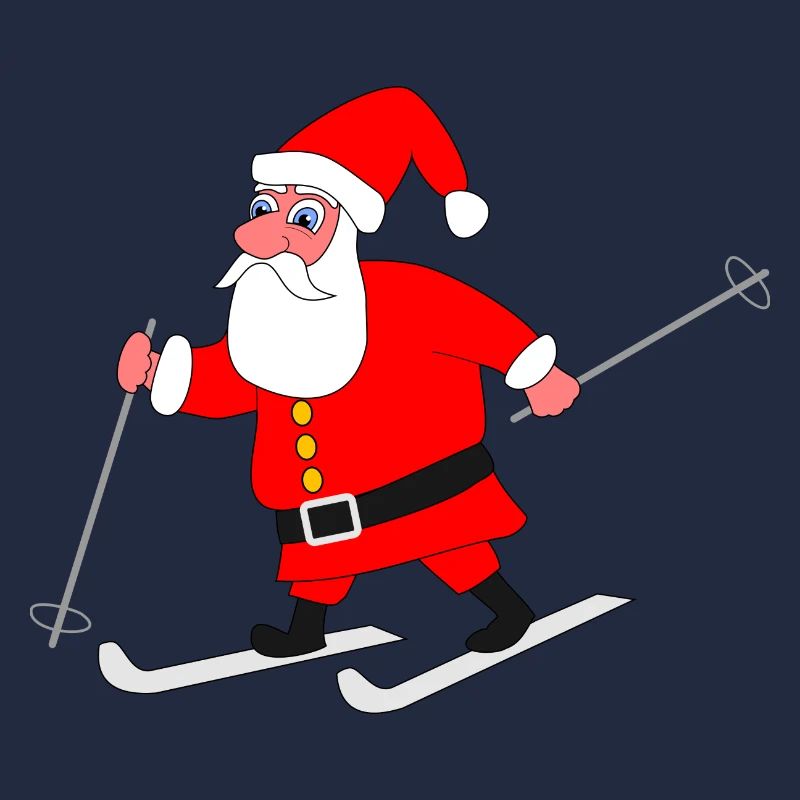 Weihnachtsmann auf Skiern
