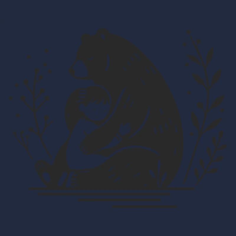 A child lovingly hugs a brown bear