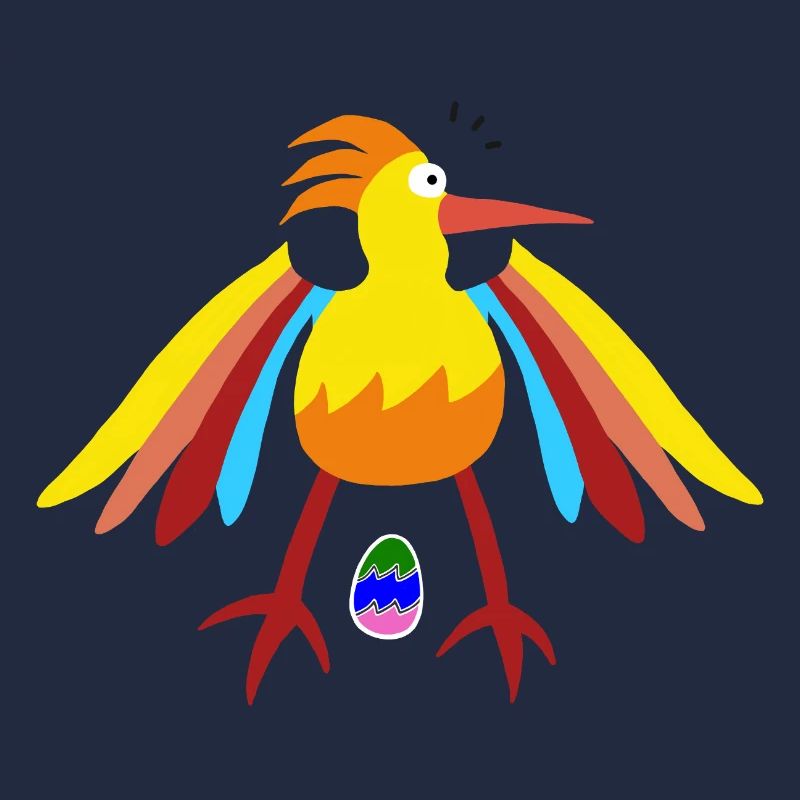Regenbogengefiederter Vogel mit Ei-Illustration