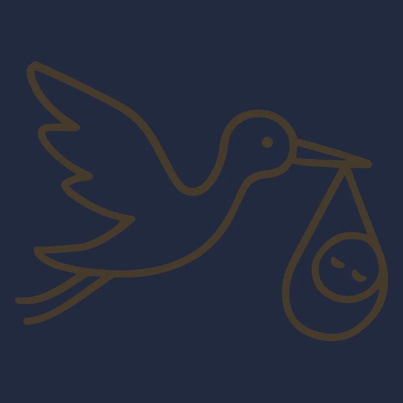 Storch mit Babykind - Minimal Baby Arrival