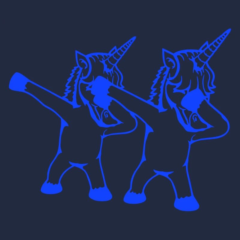 2 Einhörner Dabbing Dab Tanz Party Pose Geste Team