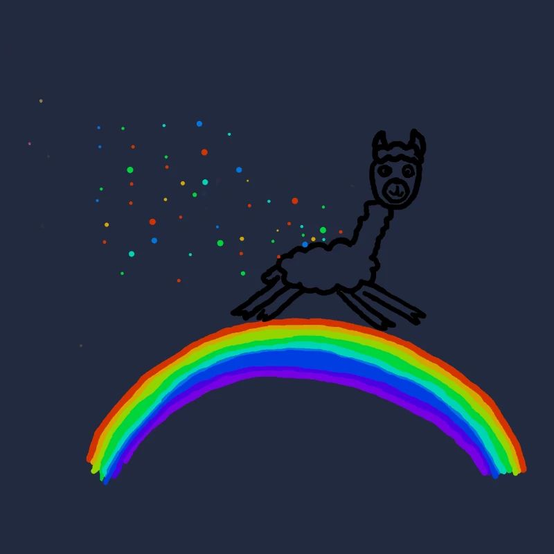Rainbow Alpaca Confetti Pattern
