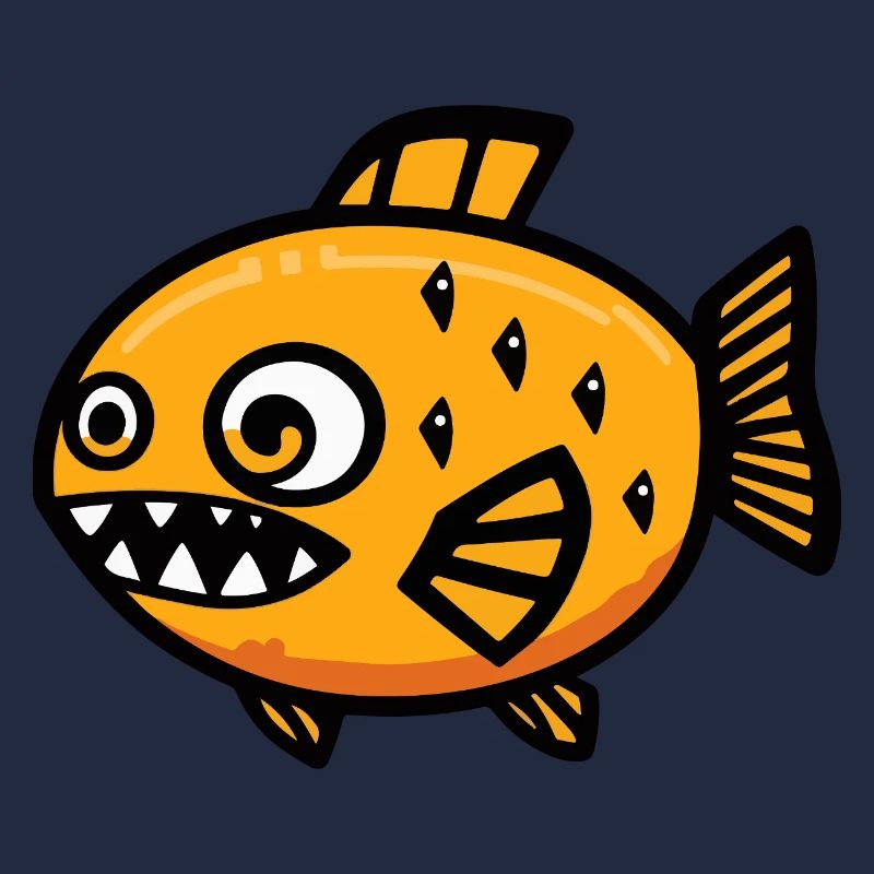Piranha Fish Halloween Comic Funny