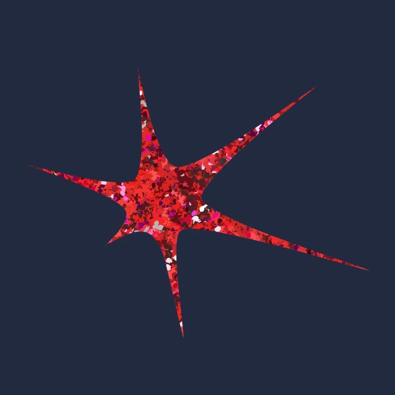 Roter Glitzer Starburst Funkeln