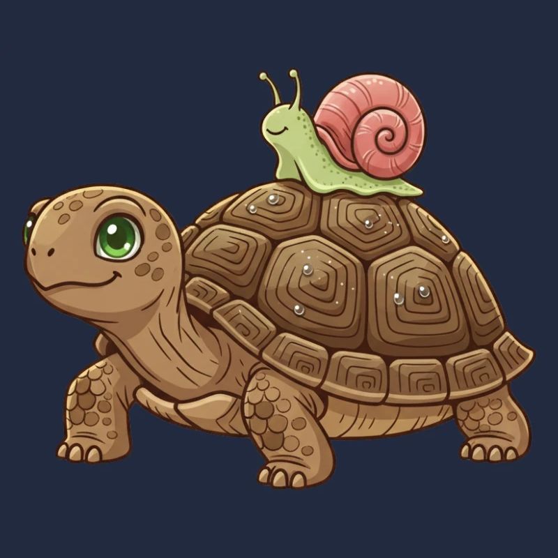 schnecke-reitet-schildkroete-team-langsam-lusti
