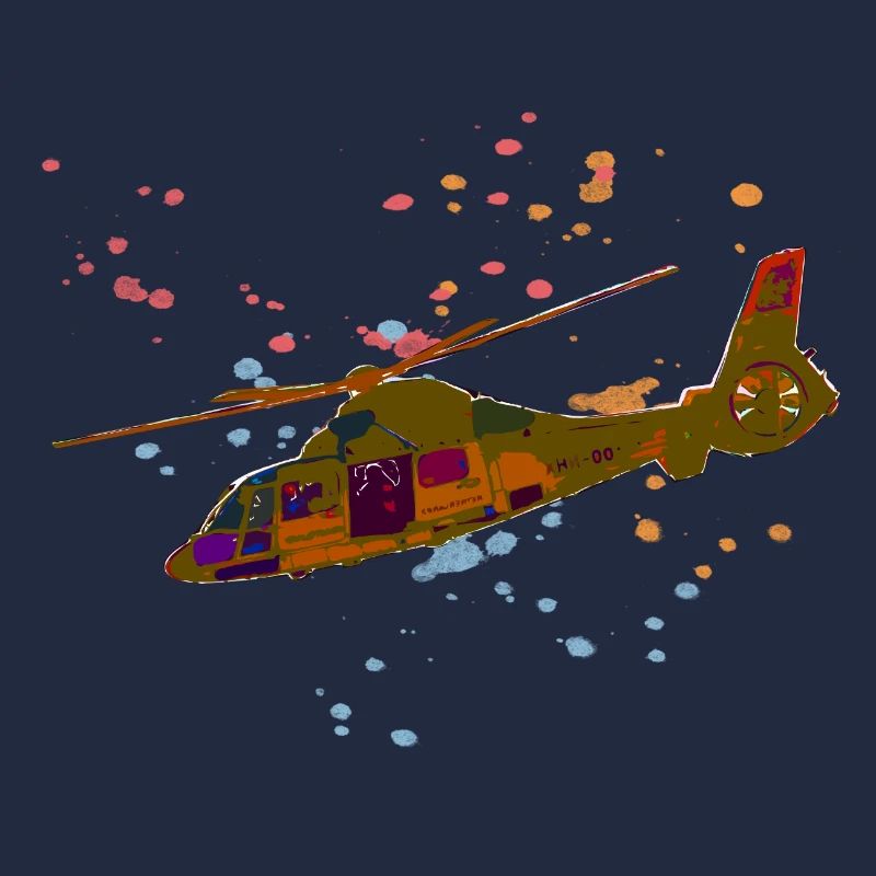 Bunter Hubschrauber Splatter-Design